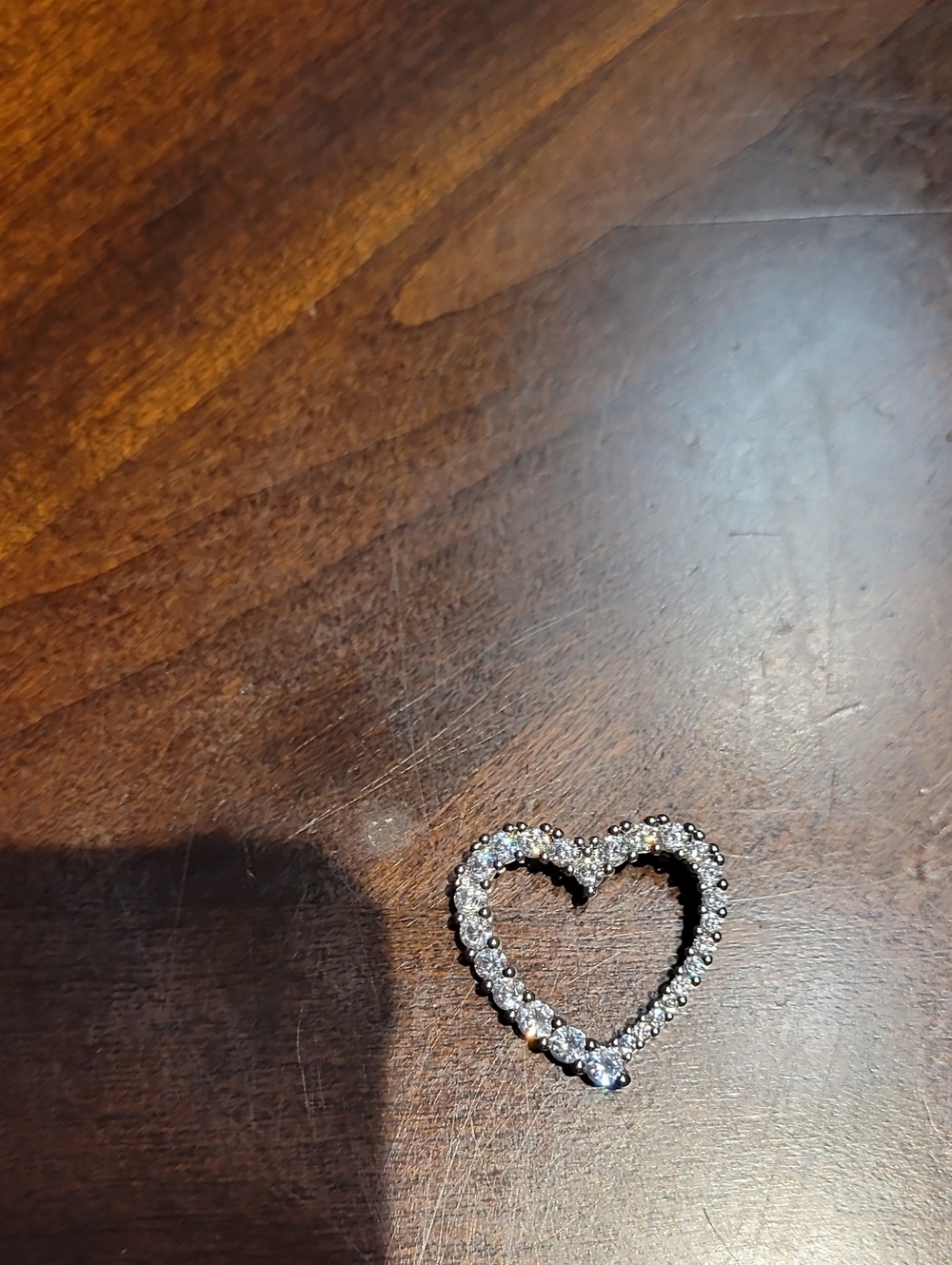 Sparkling Heart Pendant in Silver with Cubic Stones